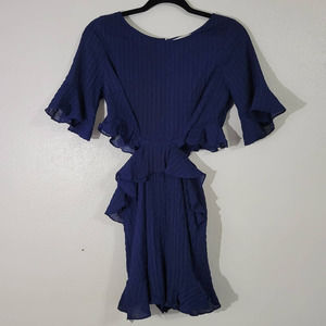 Saints + Secrets Butterfly Sleeve Romper with Side Cutouts Keyhole Back Detail